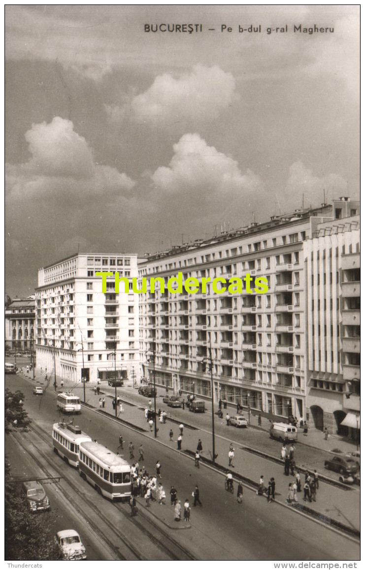 CPSM PHOTO ROMANIA ROMANIE BUCURESTI PE B-DUL G-RAL MAGHERU - Rumania