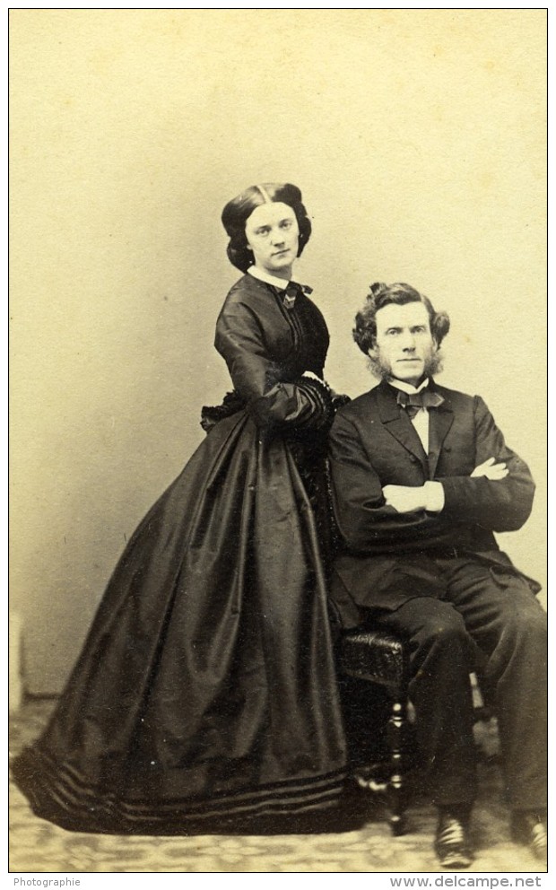 France Paris Couple Mode Du Second Empire Ancienne CDV Photo Penabert 1865 - Anciennes (Av. 1900)