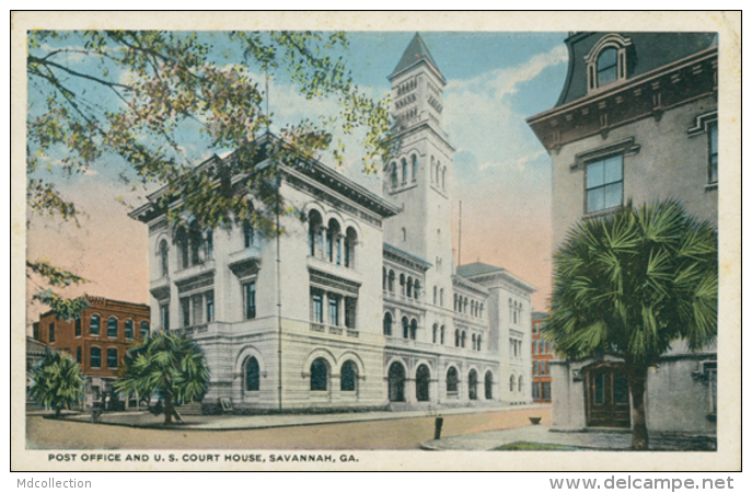 US SAVANNAH / Post Office And U.S Court House / CARTE COULEUR - Savannah