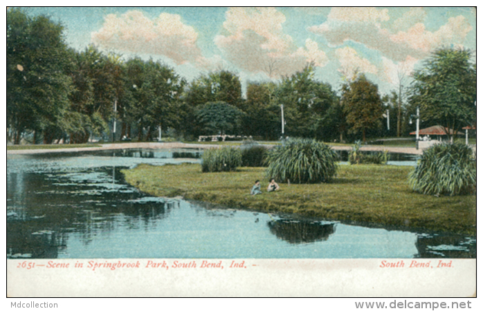 US SOUTH BEND / Scene In Springbrook Park / CARTE COULEUR - South Bend