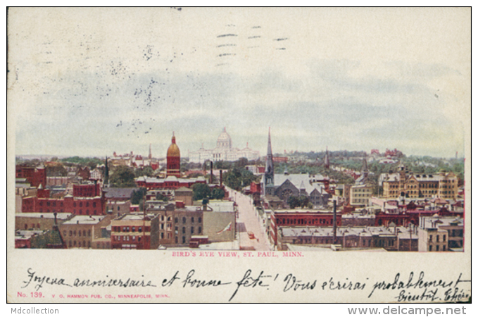 USA SAINT LOUIS / Bird's Eye View / CARTE COULEUR - St Paul