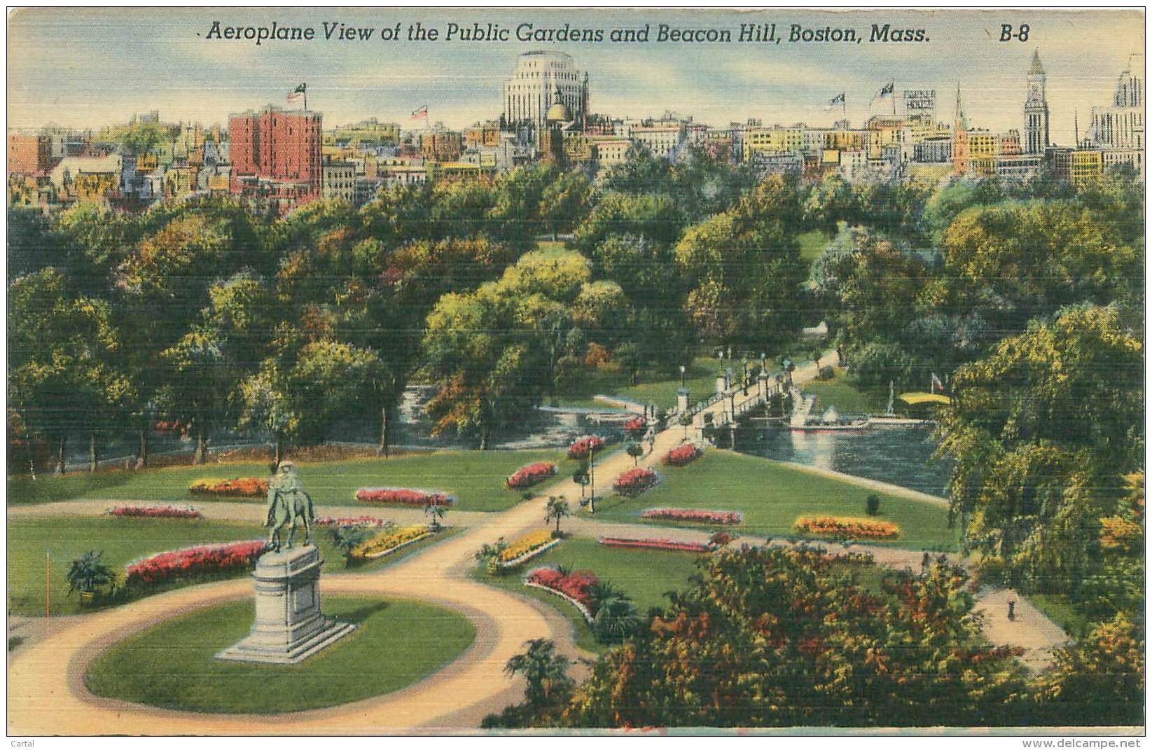 BOSTON - Aeroplane View Of The Public Gardens And Beacon Hill - Boston