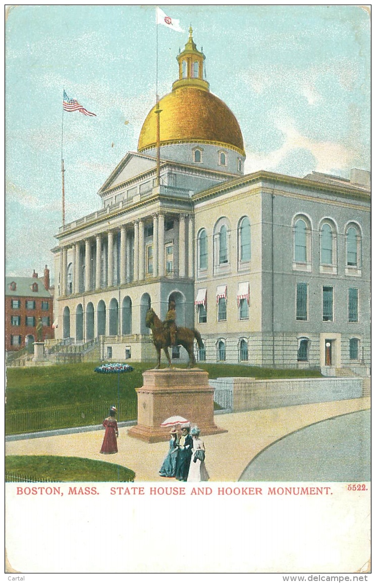 BOSTON - State House And Hooker Monument - Boston