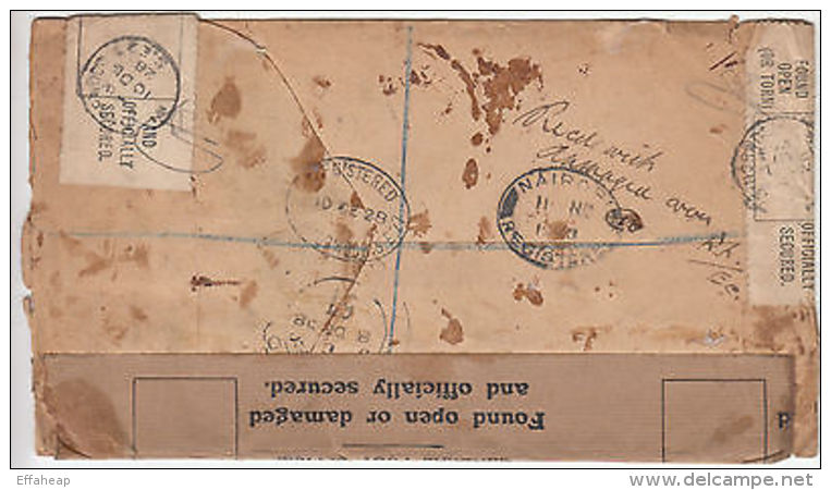 Kenya & Uganda: GV Cover, Found Open And Officially Secured, Kijabe, 10 Nov 1928 - Unclassified