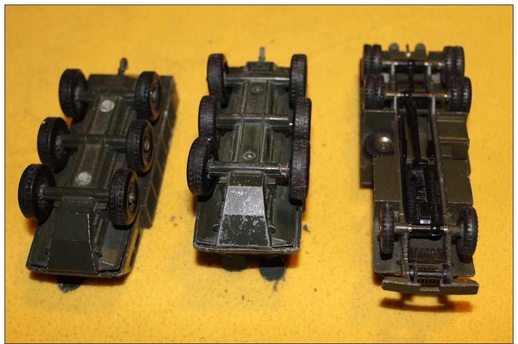 Trois Véhicules Militaires : GMC Superdinky Et Deux Berlier Aurochs Solido - Other & Unclassified