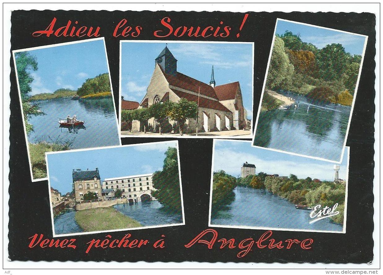 CPSM MULTIVUES COLORISEE VENEZ PECHER A ANGLURE, MARNE 51 - Anglure