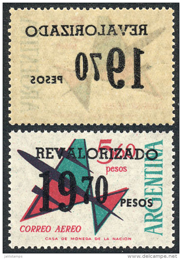 GJ.1700, Revalorizado 19.70 On 5.60$, With Offset Impression Of The Overprint On Reverse, Unmounted, VF! - Poste Aérienne