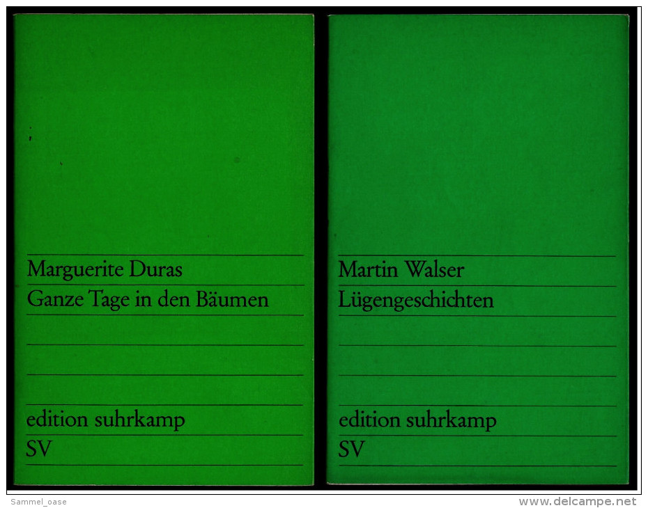 2 X Suhrkamp Bücher : Martin Walser : Lügengeschichten  -  Marguerite Duras : Ganze Tage In Den Bäumen - German Authors