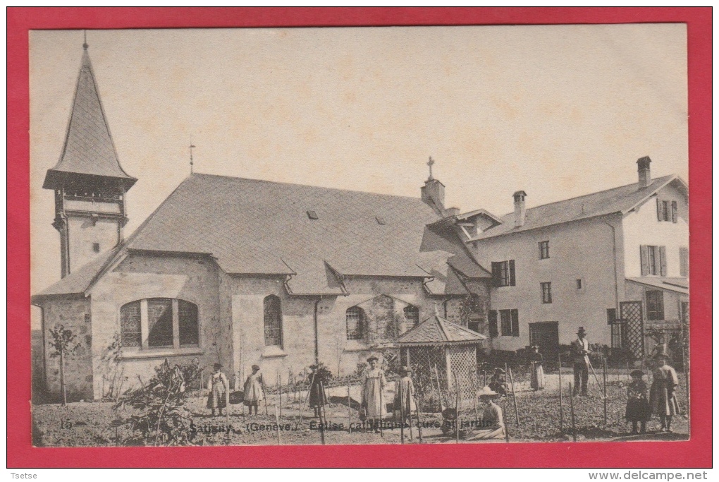 Satigny - Eglise Catholique Avec Le Jardin - Carte Animée ( Voir Verso ) - Satigny