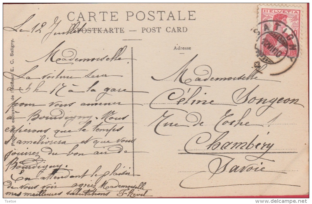 Satigny - Château De Bourdigny - Cour D'honneur - Pensionnat Catholique -1910  ( Voir Verso ) - Satigny