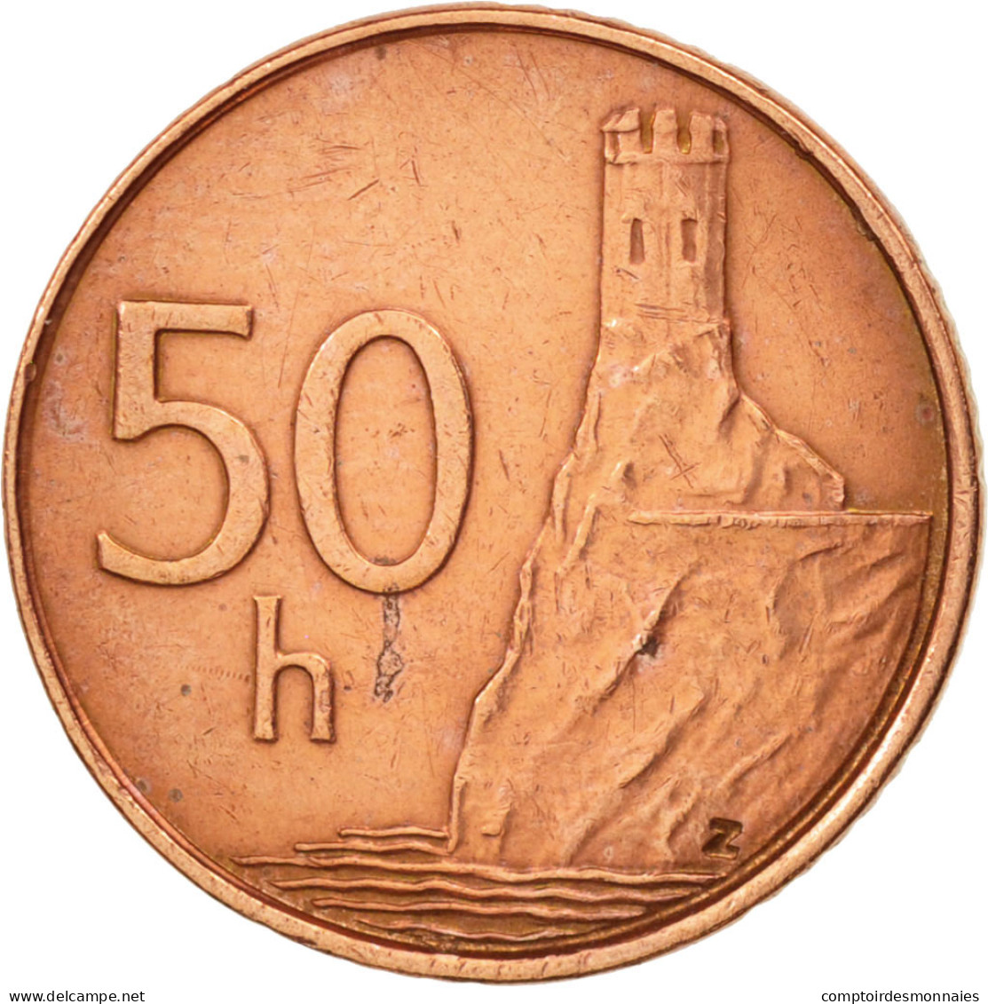 Monnaie, Slovaquie, 50 Halierov, 2002, TTB+, Copper Plated Steel, KM:35 - Slowakei