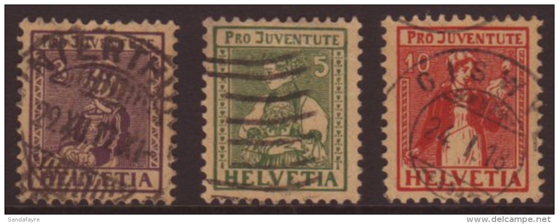 1917 Pro - Juventute Set, Mi 133/5, SG J 6/8, VFU (3 Stamps) For More Images, Please Visit... - Altri & Non Classificati