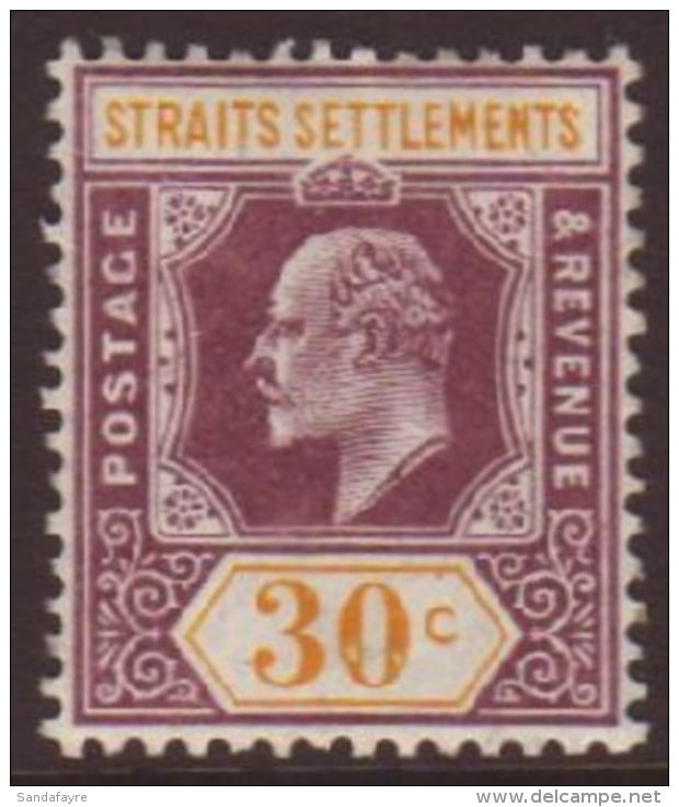 1909 30c Purple &amp; Orange-yellow SG 162, Vf Mint. For More Images, Please Visit... - Straits Settlements