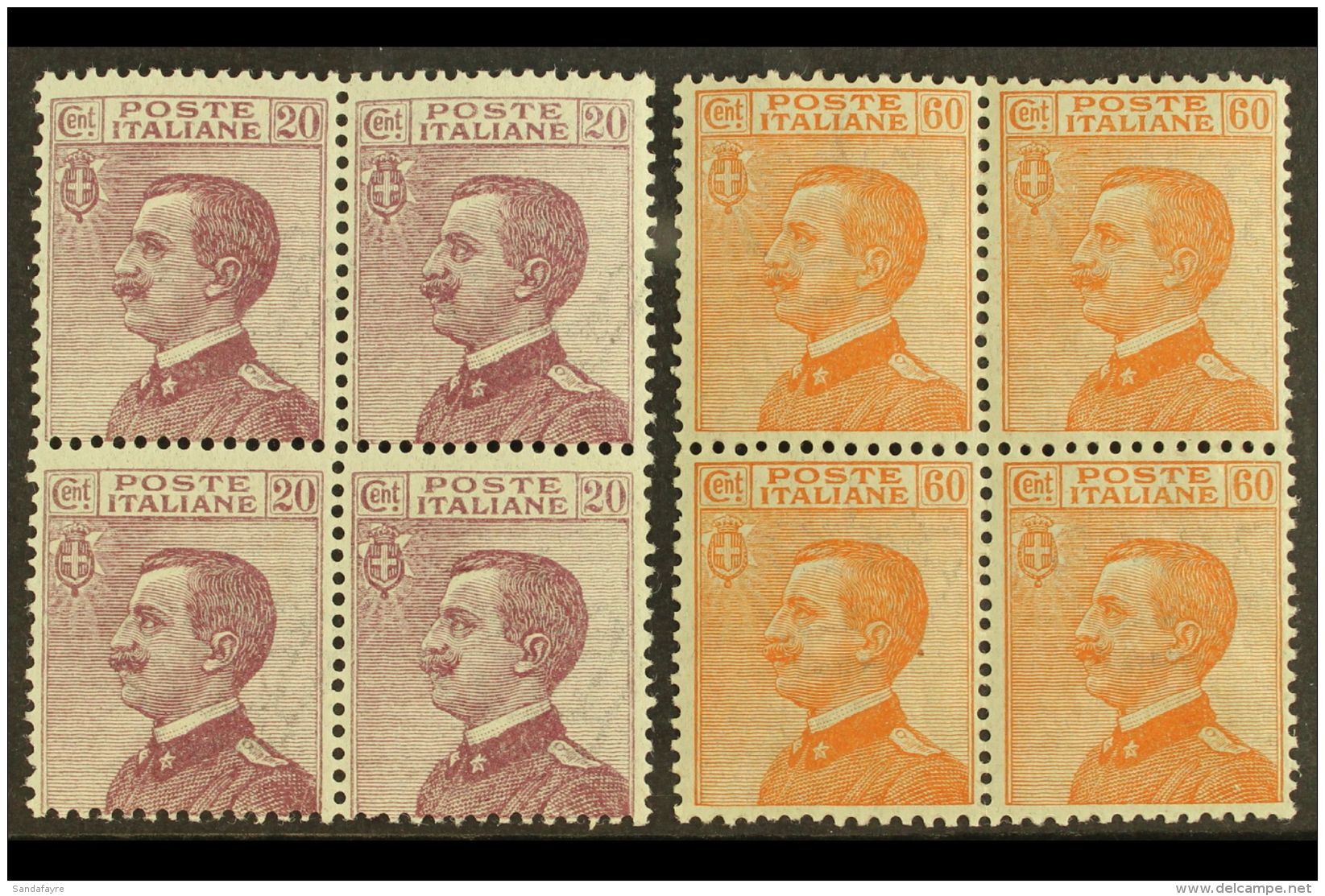 1926 20c &amp; 60c Sass S42, In NHM Blks Of 4. Cat &euro;220 (&pound;165) (8) For More Images, Please Visit... - Non Classificati