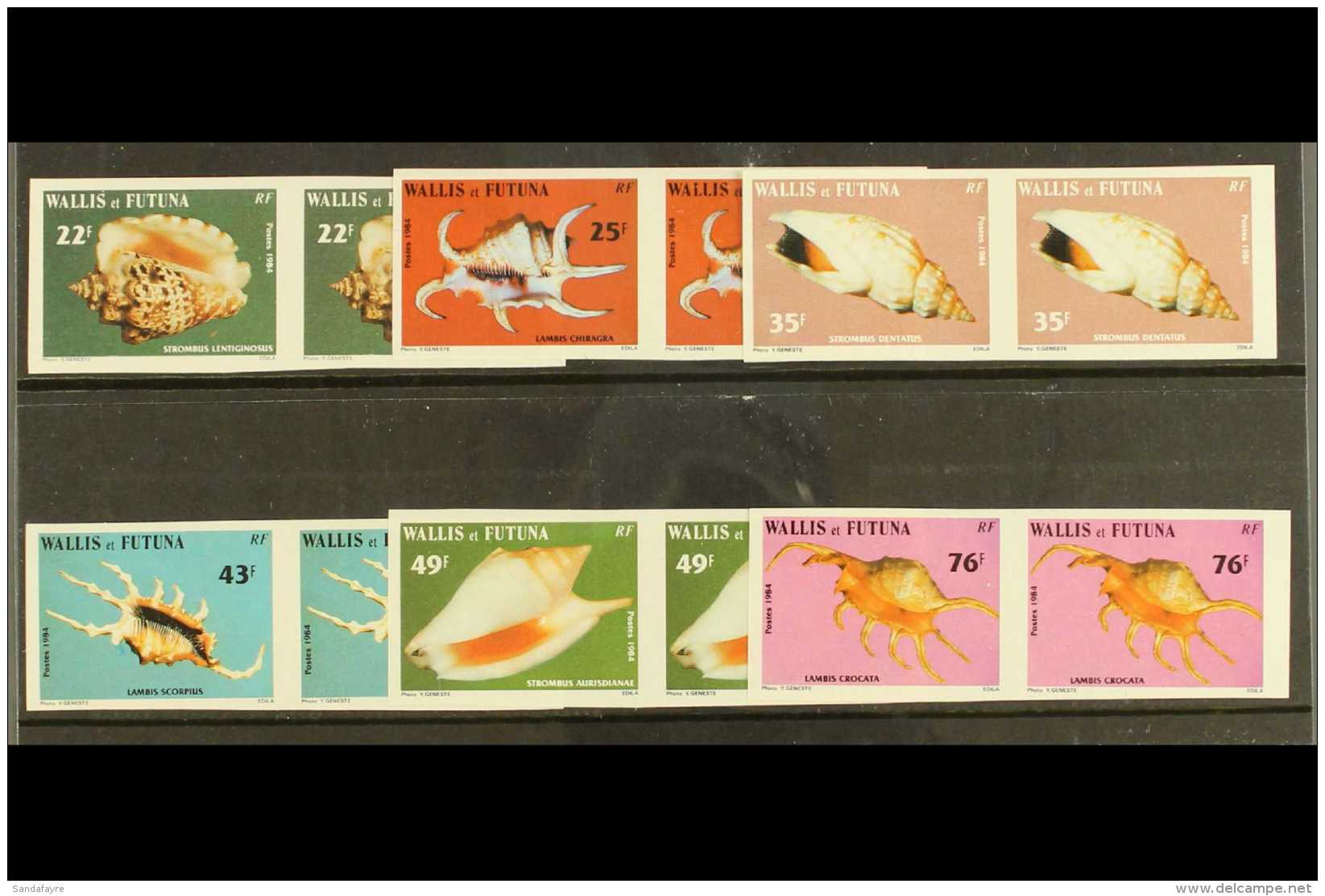 W &amp; F 1984 Shells Imperf Set, Yv 312/17, NHM Pairs (12) For More Images, Please Visit... - Altri & Non Classificati