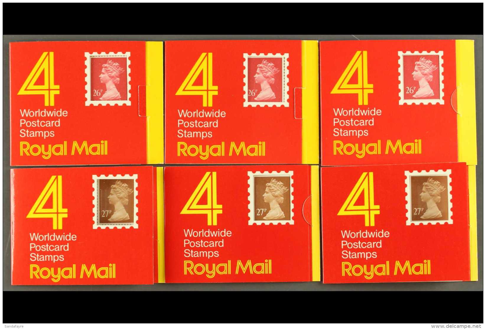 BOOKLETS 1987-8 Worldwide Postcard Stamps "Window" Booklets With &pound;1.04 SG.GE1 All Three Types (code I Square... - Altri & Non Classificati