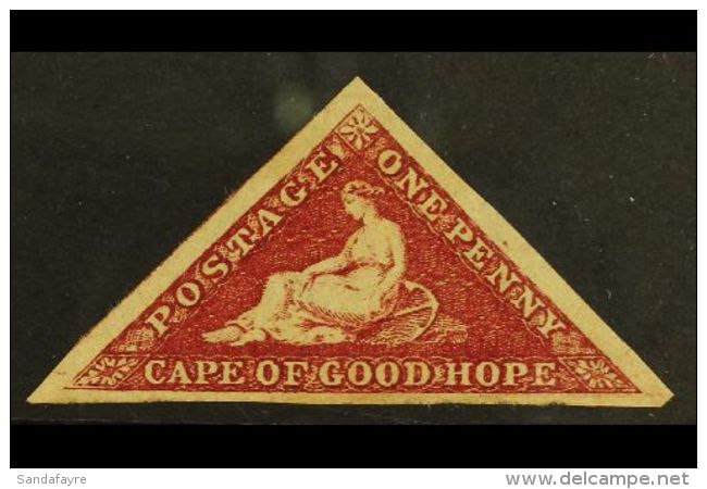 CAPE OF GOOD HOPE 1863-64 1d Deep Carmine Red, SG 18, Fine Mint With Three Good / Huge Margins &amp; Fabulous... - Non Classificati