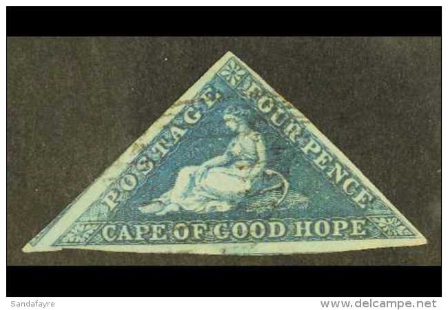 CAPE OF GOOD HOPE 1853 4d Deep Blue On Slightly Blued Paper, SG 4, Fine Used With Clear To Large Margins All... - Non Classificati