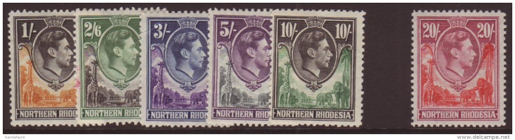 1938-52 1s To 20s SG 40/45, Fine Mint. (6 Stamps) For More Images, Please Visit... - Rhodesia Del Nord (...-1963)