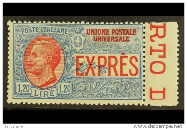 EXPRESS 1922 1L20 Blue And Red, Sass 8, Superb Marginal NEVER HINGED MINT. Cat &euro;600 (&pound;460) For More... - Non Classificati