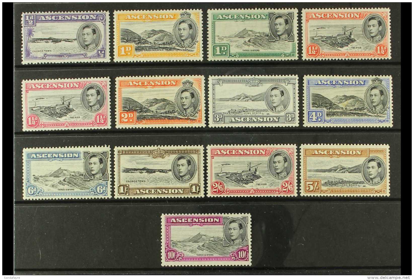 1938-53 Defins Perf 13 Complete Set, SG 38a-47a, Fine Mint (13) For More Images, Please Visit... - Ascensione