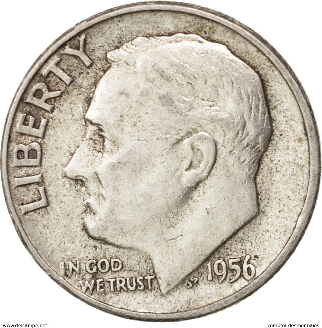 Monnaie, États-Unis, Roosevelt Dime, Dime, 1956, U.S. Mint, Philadelphie, TTB+ - 1946-...: Roosevelt