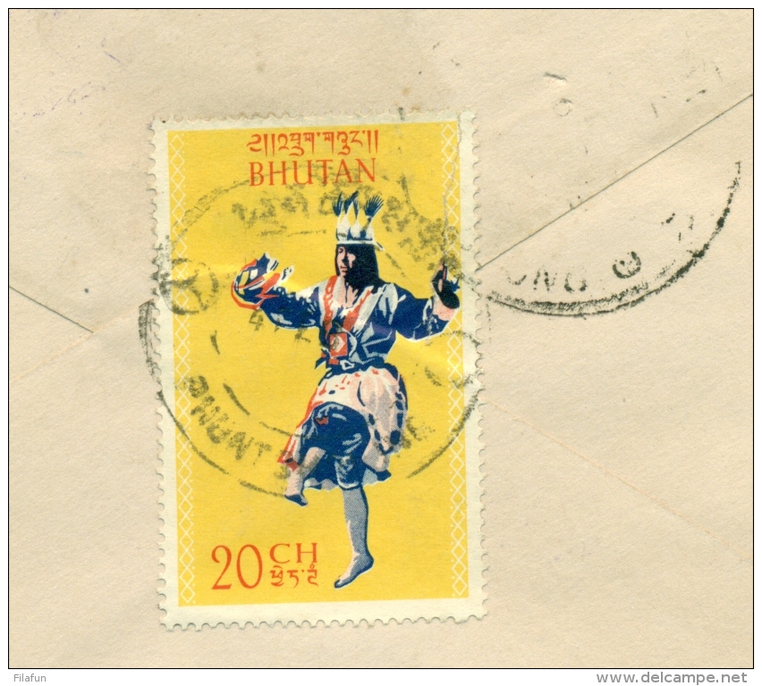 Bhutan - 20Ch Danser Stamp On Commercial Inland Cover - Bhutan