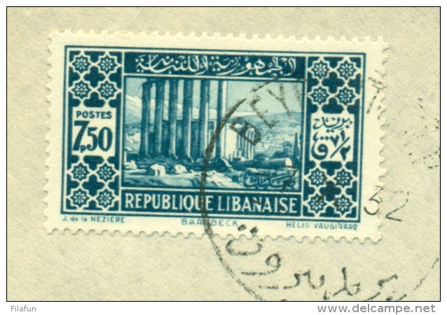 Libanon - 1932 - 7,50Pia On Commercial Cover From Beyrouth To Grossharthau / Germany - Libanon
