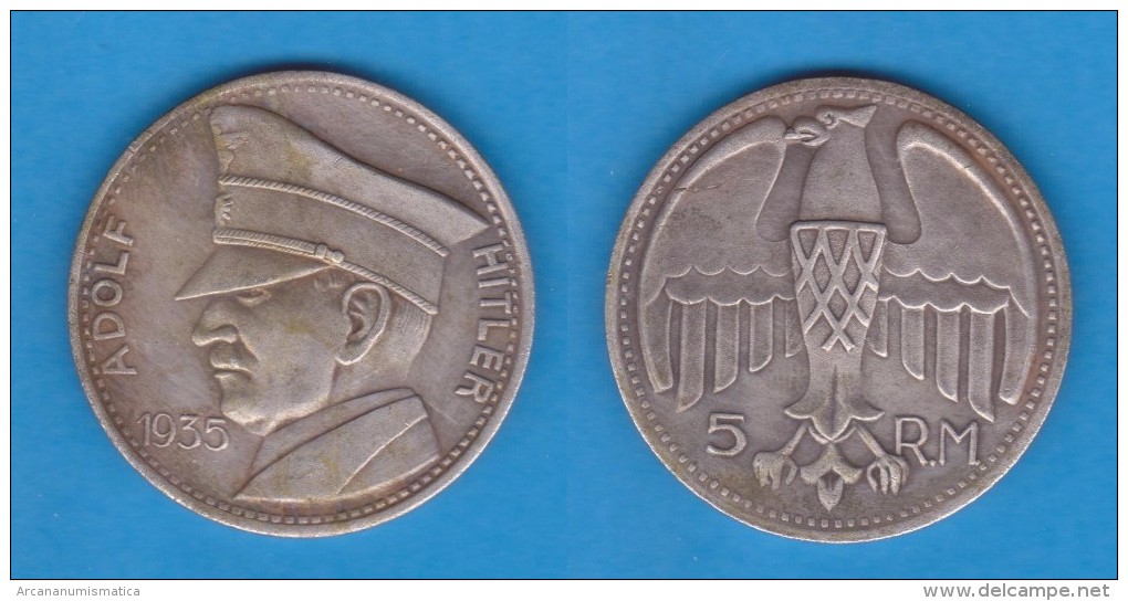 DEUTSCHLAND / GERMANY / ALEMANIA 5 REICHSMARK 1.935 Medalla "ADOLF HITLER" DL-11.746 - 5 Reichsmark