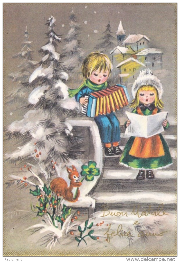 FESTE AUGURI - Buon Natale E Felice Anno - Merry Christmas - Joyeux Noël - Bambini Che Suonano E Cantano - 1973 - Altri & Non Classificati