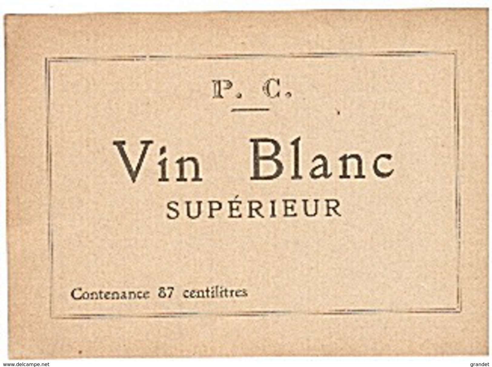 ETIQUETTE - BLANC - - Vino Bianco