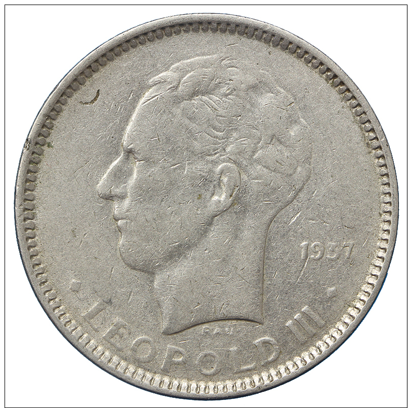 BELGIO/BELGIUM 5 FRANCS 1937 LEOPOLD III° #2346 - 5 Francs