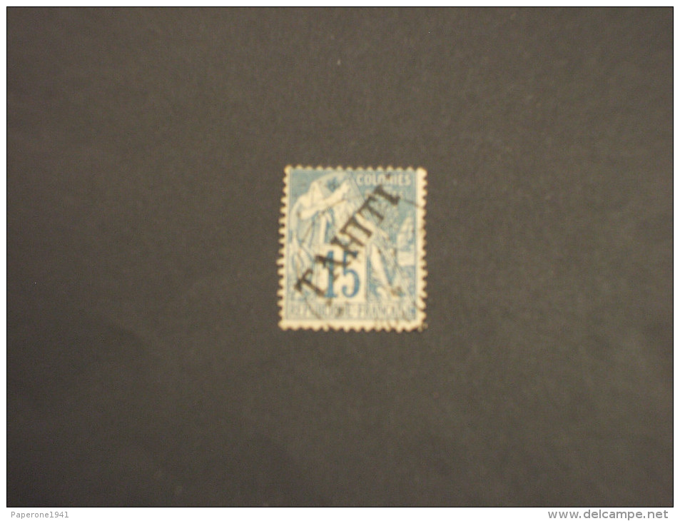 TAHITI - 1893 ALLEGORIA 15 C., Soprast. -TIMBRATO/USED - Used Stamps