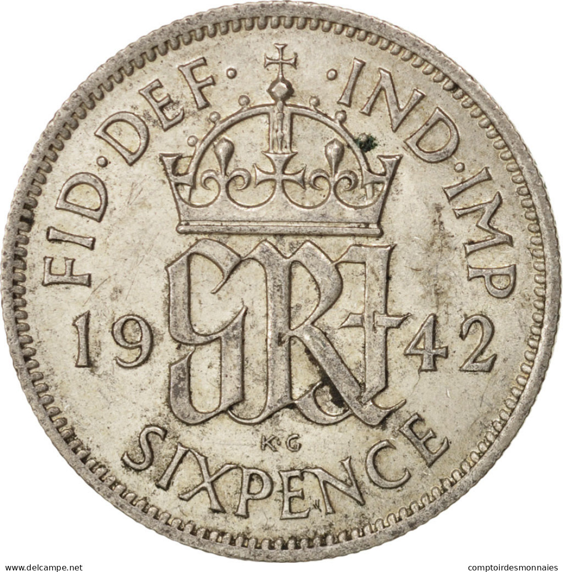 Monnaie, Grande-Bretagne, George VI, 6 Pence, 1942, SUP, Argent, KM:852 - H. 6 Pence