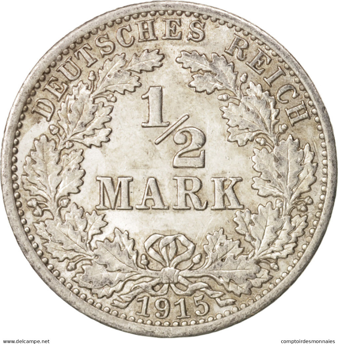 Monnaie, GERMANY - EMPIRE, 1/2 Mark, 1915, Berlin, SPL, Argent, KM:17 - 1/2 Mark