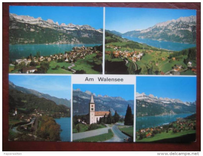 Quarten (SG) - Mehrbildkarte "Am Walensee" Unterterzen, Oberterzen, Quarten + Mols - Quarten