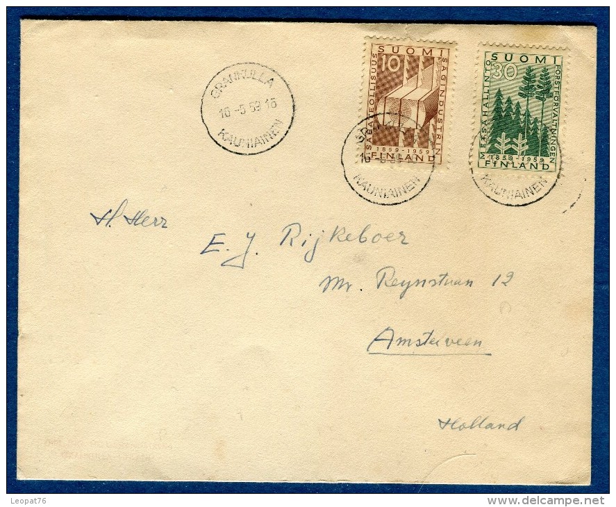 Finlande - Enveloppe De Grankulla Pour La Hollande En 1953    Voir 2 Scans   Réf. 962 - Storia Postale