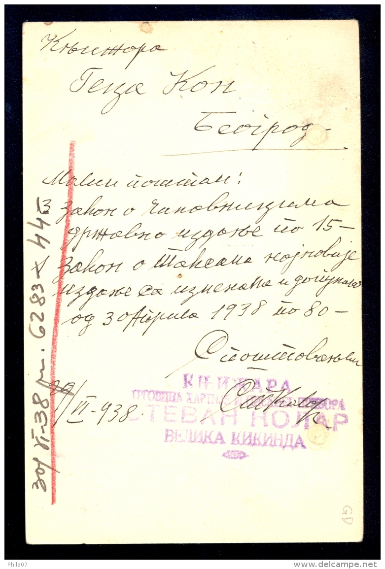 Illustrated Stationery - Image Beograd Narodna Banka / A Repaired Holes On Upper Edge / Stationery Circulated, 2 Scans - Sonstige & Ohne Zuordnung