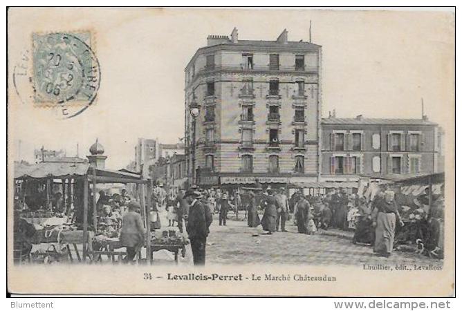 CPA Ancienne Levallois Perret Hauts De Seine Circulé Marché - Levallois Perret