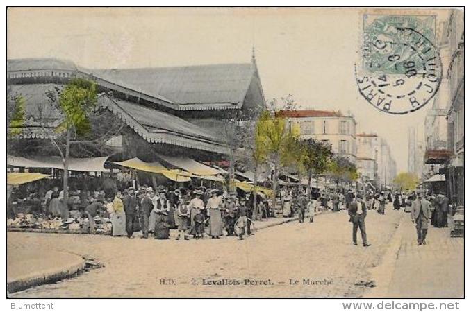 CPA Ancienne Levallois Perret Hauts De Seine Circulé Marché - Levallois Perret