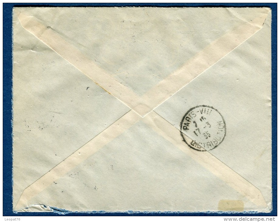 Finlande - Enveloppe En Recommandée Exprès ( étiquettes) De Helsinski Pour Paris En 1935   Voir 2 Scans   Réf. 971 - Covers & Documents