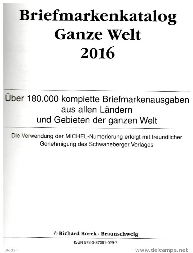 Ganze Welt A-Z Borek Briefmarken Katalog 2015 New 30€ MICHEL# Catalogue Stamps Of The World A B CH D F GR I UK P TK - Niederlande