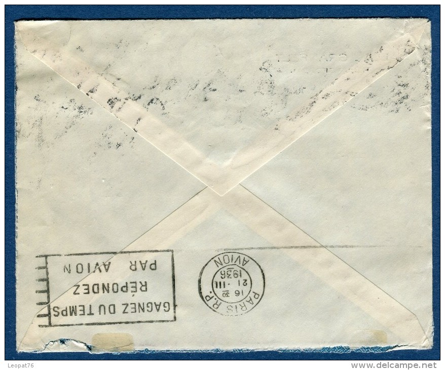 Finlande - Enveloppe De Helsinski Par Avion ( étiquette) Pour La France En 1936  Voir 2 Scans   Réf. 980 - Lettres & Documents