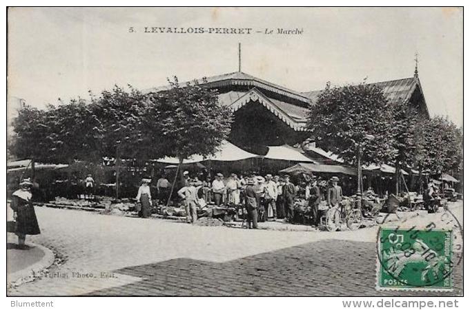 CPA Ancienne Levallois Perret Hauts De Seine Circulé Marché - Levallois Perret