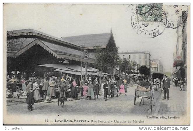 CPA Ancienne Levallois Perret Hauts De Seine Circulé Marché - Levallois Perret