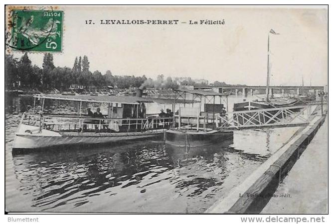 CPA Ancienne Levallois Perret Hauts De Seine Circulé Bateau - Levallois Perret