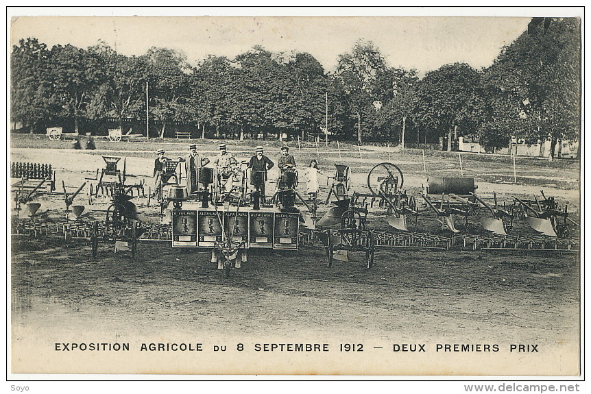 Exposition Agricole Du 8/9/1912 Deux Premiers Prix  Machines Agricoles B. Mingaud à St Junien Hte Vienne Pub Alfa Laval - Tracteurs