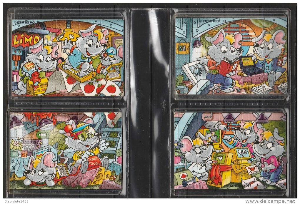 Puzzle Kinder " Les Souris" En 4 Parties De 2001 Livrés Complets Avec Bandelettes Et Sous Cache En Plastique. - Rompecabezas