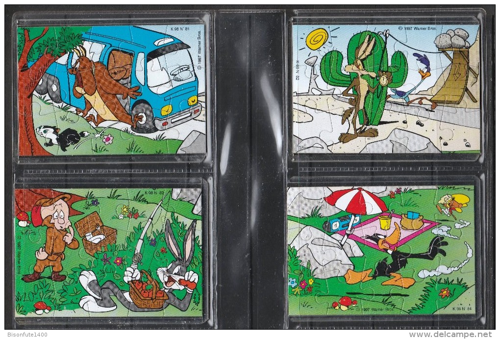 Puzzle Kinder " Warner Bros" En 4 Parties De 1997 Livrés Complets Avec Bandelettes Et Sous Cache En Plastique. - Puzzles