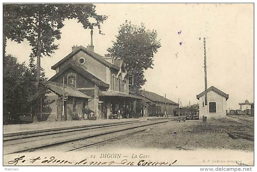 - Saone Et Loire -ref- 871- Digoin - La Gare - Gares - Ligne De Chemin De Fer - Lignes De Chemin De Fer - - Digoin